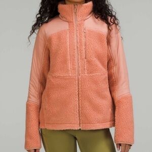 Lululemon Women's Textured Fleece Full Zip Jacket - Peach/Coral